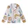 Animal Lovers' Playful Golden Yellow Leopard Pastel Pink & Deep Royal Blue Botanical Pattern Kid Satin Pajamas Set - 2