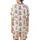 Whimsical Animal Lovers' Blush Pink Light Brown Capybara-like Pattern with Pale Yellow Flower Crowns Satin Short-Sleeve Pajamas Set - 3