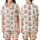 Whimsical Animal Lovers' Blush Pink Light Brown Capybara-like Pattern with Pale Yellow Flower Crowns Satin Short-Sleeve Pajamas Set - 1