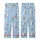 Cute Style Lovers' Playful Sleepy White Koala Popcorn Cloud Golden Star Light Blue Pattern Kid Satin Pajamas Set - 3
