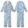 Cute Style Lovers' Playful Sleepy White Koala Popcorn Cloud Golden Star Light Blue Pattern Kid Satin Pajamas Set - 1