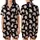 Cat Lovers' Charming Black Pink Beige Cartoon Cat Heart Hand-Drawn Seamless Pattern Satin Short-Sleeve Pajamas Set - 1