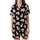 Cat Lovers' Charming Black Pink Beige Cartoon Cat Heart Hand-Drawn Seamless Pattern Satin Short-Sleeve Pajamas Set - 2
