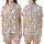 Cat Lovers' Adorable Hand-Drawn Cartoon Cats Pattern Soft Peach Pastel Pink Sky Blue Doodle Art Satin Short-Sleeve Pajamas Set - 1
