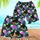 Disc Golf Aloha Pattern: Teal Basket & Tropical Bloom Design - Vibrant Fabric Art Hawaiian Shorts - 1
