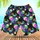 Disc Golf Aloha Pattern: Teal Basket & Tropical Bloom Design - Vibrant Fabric Art Hawaiian Shorts - 3