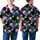 Disc Golf Aloha Pattern: Teal Basket & Tropical Bloom Design - Vibrant Fabric Art Short-sleeve Hawaiian Shirt - -2l8ynifdc