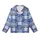 Cat Lovers' Illustrative Cool Blue Plaid Cartoon Cats & Whiskered MEOW Text Pattern Kid Satin Pajamas Set - 2