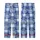 Cat Lovers' Illustrative Cool Blue Plaid Cartoon Cats & Whiskered MEOW Text Pattern Kid Satin Pajamas Set - 3