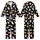 Cat Lovers' Cute Cartoon Cats Tan Striped White Orange Pink Hearts Black Pattern Kid Satin Pajamas Set - 1