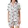Dachshund Lovers' Whimsical Watercolor Dog Pajamas Sleep Set: Playful Teal & Magenta Sweaters Satin Short-Sleeve Pajamas Set - 2