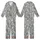 Breastfeeding Merino Wool Sleep Gown: Pampas Grass Muted Grey-Blue Organic Print Kid Satin Pajamas Set - 1