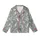 Breastfeeding Merino Wool Sleep Gown: Pampas Grass Muted Grey-Blue Organic Print Kid Satin Pajamas Set - 2