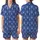 Art Deco Enthusiasts' Rich Royal Blue Elegant Abstract Geometric Seamless Pattern with White Fan Arch Motifs Satin Short-Sleeve Pajamas Set - 1