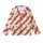 Whimsical Holiday Design: Cream Candy Cane Stripe Reindeer Santa Gingerbread All-Over Print Kid Satin Pajamas Set - 2