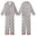 Modern Statement: Abstract Geometric Interlocking Pattern - Navy Grey Beige Wearable Design Kid Satin Pajamas Set - 1