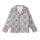 Modern Statement: Abstract Geometric Interlocking Pattern - Navy Grey Beige Wearable Design Kid Satin Pajamas Set - 2