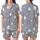 Women's Cozy Welsoft Fleece Jumpsuit: Lavender Scattered Polka Dot, Hooded, Butt Flap Satin Short-Sleeve Pajamas Set - 1