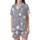 Women's Cozy Welsoft Fleece Jumpsuit: Lavender Scattered Polka Dot, Hooded, Butt Flap Satin Short-Sleeve Pajamas Set - 2
