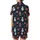 Pet & Owner Family Matching Gingerbread Snowman Holly Navy Christmas Pattern Sleep Set Satin Short-Sleeve Pajamas Set - 3