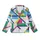 Vibrant Style Enthusiast: Dynamic Geometric Stripe - Multi-Color Patterned Print Kid Satin Pajamas Set - 2