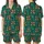 Otter Lovers: Playful Santa Otter & Snowflake Pattern on Forest Green - Festive Wearable Art Satin Short-Sleeve Pajamas Set - 1