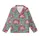 Women's Indian Block Print Sleep Set: Fuchsia Lotus & Olive Vine on Teal Cotton Loungewear Kid Satin Pajamas Set - 2