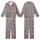 Women's Indian Block Print Sleep Set: Fuchsia Lotus & Olive Vine on Teal Cotton Loungewear Kid Satin Pajamas Set - 1