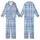 Women's Beginner Pale Blue Tartan Plaid Pajama Pants Sewing Pattern Kid Satin Pajamas Set - 1
