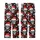 Funny Santa Skull Christmas Pajama Set: Black, Red & White All-Over Pattern - Polyester Spandex Kid Satin Pajamas Set - 3