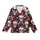 Funny Santa Skull Christmas Pajama Set: Black, Red & White All-Over Pattern - Polyester Spandex Kid Satin Pajamas Set - 2