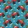 Christmas Monster Truck Pattern: Playful Teal Design with Red Trucks, Trees, & Sleighs Satin Short-Sleeve Pajamas Set - 4