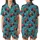 Christmas Monster Truck Pattern: Playful Teal Design with Red Trucks, Trees, & Sleighs Satin Short-Sleeve Pajamas Set - 1