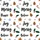 Whimsical Holiday Pattern: Joy Peace Merry Believe Text & Pinecone Holly Art - Seamless Vector Print Satin Short-Sleeve Pajamas Set - 4
