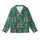 Otter Lovers: Playful Santa Otter & Snowflake Pattern on Forest Green - Festive Wearable Art Kid Satin Pajamas Set - 2
