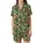 Safari Aesthetic: Hand-Drawn Lounging Leopards Tropical Jungle Repeat Pattern Satin Short-Sleeve Pajamas Set - 2