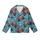 Christmas Monster Truck Pattern: Playful Teal Design with Red Trucks, Trees, & Sleighs Kid Satin Pajamas Set - 2