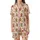Playful Gingerbread Family Pattern: Holiday Cookie & Candy Cane Wearable Art Satin Short-Sleeve Pajamas Set - 2