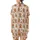 Playful Gingerbread Family Pattern: Holiday Cookie & Candy Cane Wearable Art Satin Short-Sleeve Pajamas Set - 3