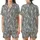 Breastfeeding Merino Wool Sleep Gown: Pampas Grass Muted Grey-Blue Organic Print Satin Short-Sleeve Pajamas Set - 1
