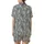 Breastfeeding Merino Wool Sleep Gown: Pampas Grass Muted Grey-Blue Organic Print Satin Short-Sleeve Pajamas Set - 3