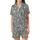 Breastfeeding Merino Wool Sleep Gown: Pampas Grass Muted Grey-Blue Organic Print Satin Short-Sleeve Pajamas Set - 2