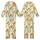 Bridesmaid White Silk Peignoir Pajama Set: Bird of Paradise & Delicate Lace Floral Print Kid Satin Pajamas Set - 1