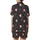 Whimsical Gnome Fan: Buffalo Plaid Gnomes, Snowflakes & Evergreen Dark Charcoal Allover Print Satin Short-Sleeve Pajamas Set - 3