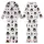 Modern Style Lovers Stylized Minimalist Black Penguin Gold Heart White Background Tartan Plaid Crimson Navy Pattern Kid Satin Pajamas Set - 1