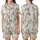 Rabbit Lover's Black & Grey Etched Bunny & Botanical Print Relaxed Comfort Sleep Set Satin Short-Sleeve Pajamas Set - 1