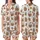 Women's Whimsical Gingerbread Man & Hot Cocoa Festive Poly-Spandex Sleep Set Satin Short-Sleeve Pajamas Set - 1