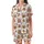 Women's Whimsical Gingerbread Man & Hot Cocoa Festive Poly-Spandex Sleep Set Satin Short-Sleeve Pajamas Set - 2