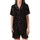 Women's Neon Glow Christmas Pajama Set: Vibrant Festive Pattern with Gingerbread & Starbursts Satin Short-Sleeve Pajamas Set - 2
