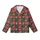 Festive Winter Charm: Seamless Red Green Plaid, Hand-Drawn Snowflakes, Berries & Joyful Text Pattern Kid Satin Pajamas Set - 2